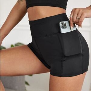 NWT, Shein • High Waisted Black Cycle Shorts 